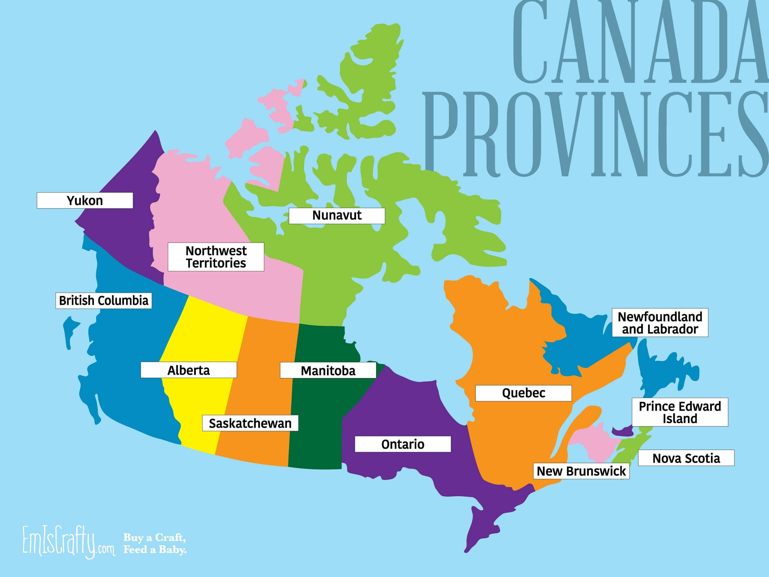 Pattern for Canada Map // Canada Provinces and Territories // SVG cut ...